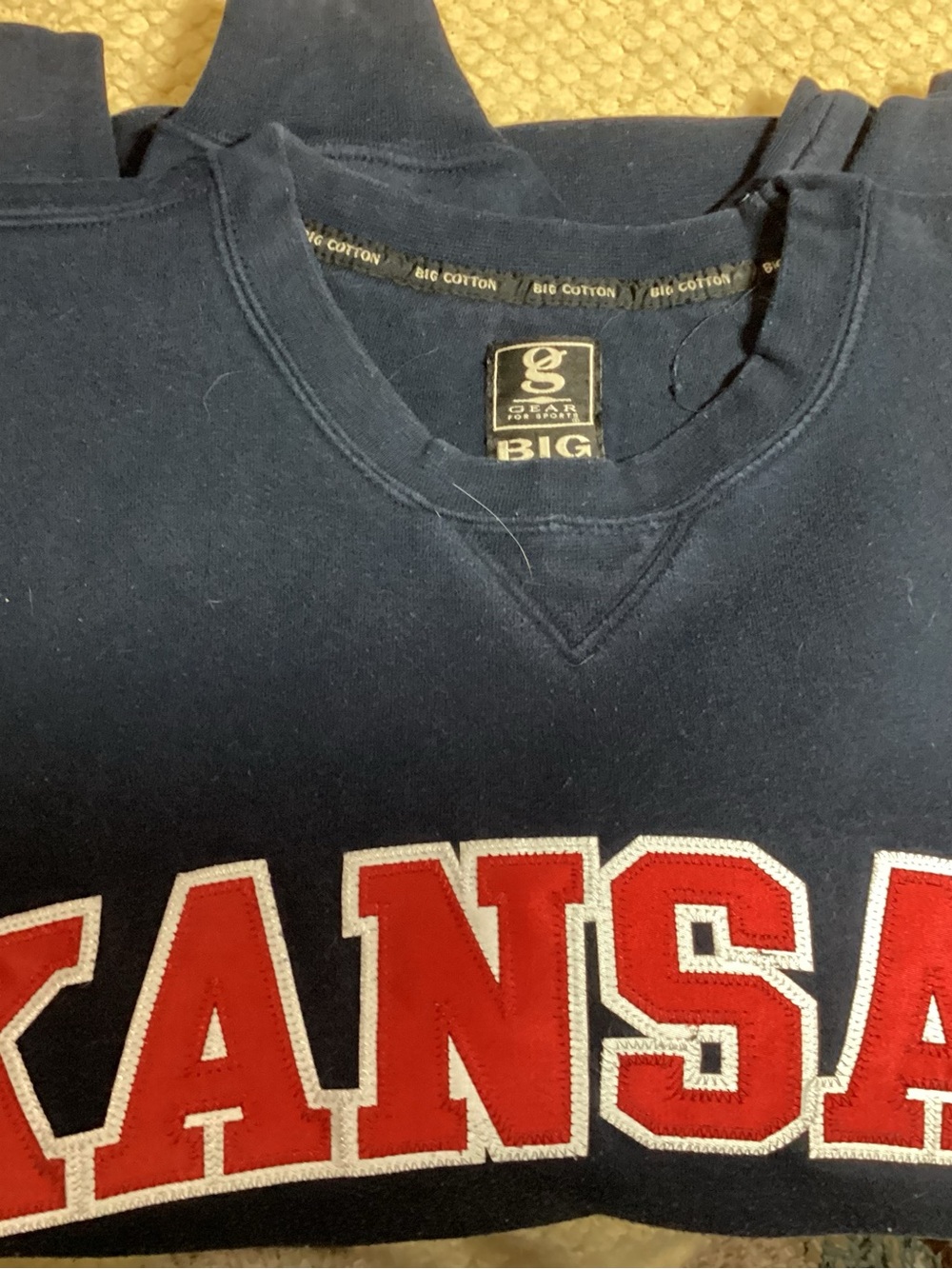 Gear For Sports Navy Sweatshirt with Red 'KANSAS' Appliqué